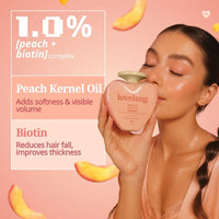 lovelang Peach + Biotin Shampoo | Hair Fall Control & Volume Boost | Strengthens Roots | Fruity Peach Scent | for All Hair Types | 230ml