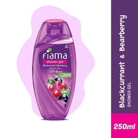 Fiama Cooling Shower Gel Menthol & Magnolia, 250ml Bottle & Fiama Shower Gel Blackcurrant & Bearberry Body Wash With Skin Conditioners, 250ml Bottle