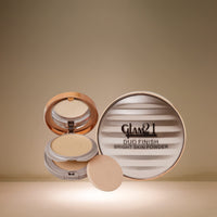 Glam21 Duo Finish, 2-in-1 Compact Powder (CP8001)| Smooth Satin Texture | Long-lasting Mate Finish| All Skin Type | Honey-03
