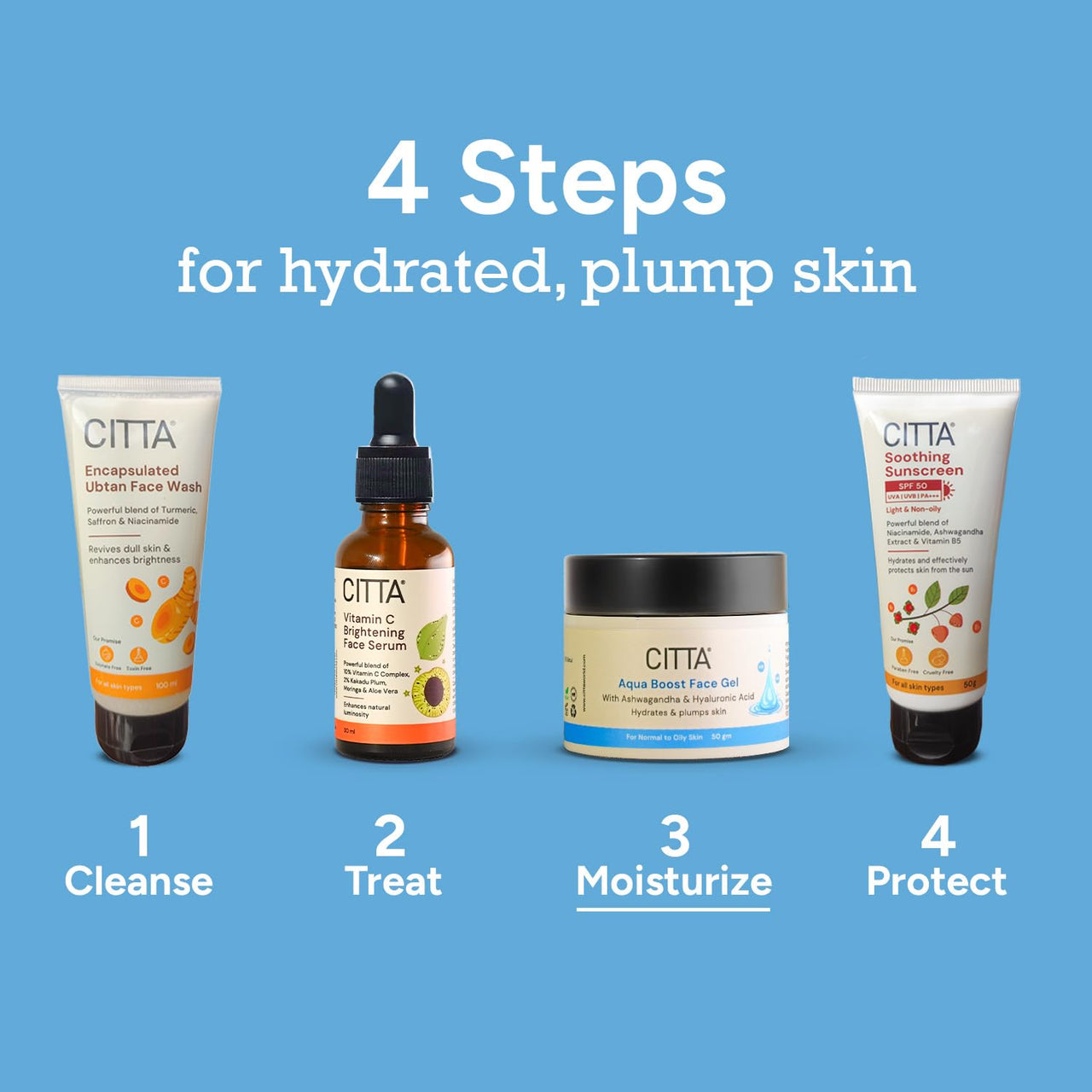 CITTA Aqua Boost Face Gel Moisturizer For Women & Men | India’s 1st Frosted Texture Face Gel Moisturizer For Normal To Oily Skin | 50 gm