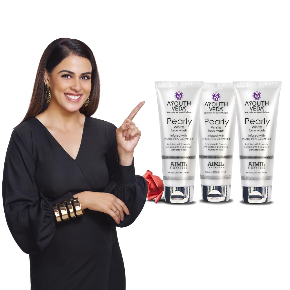 Ayouthveda Pearly White Face Wash for Glowing & Radiant Skin| Enriched With Anti-oxidants & Vitamin C| Suitable For Normal & Oily Skin| Men & Women Daily face wash(Pack Of 3-100ml each)