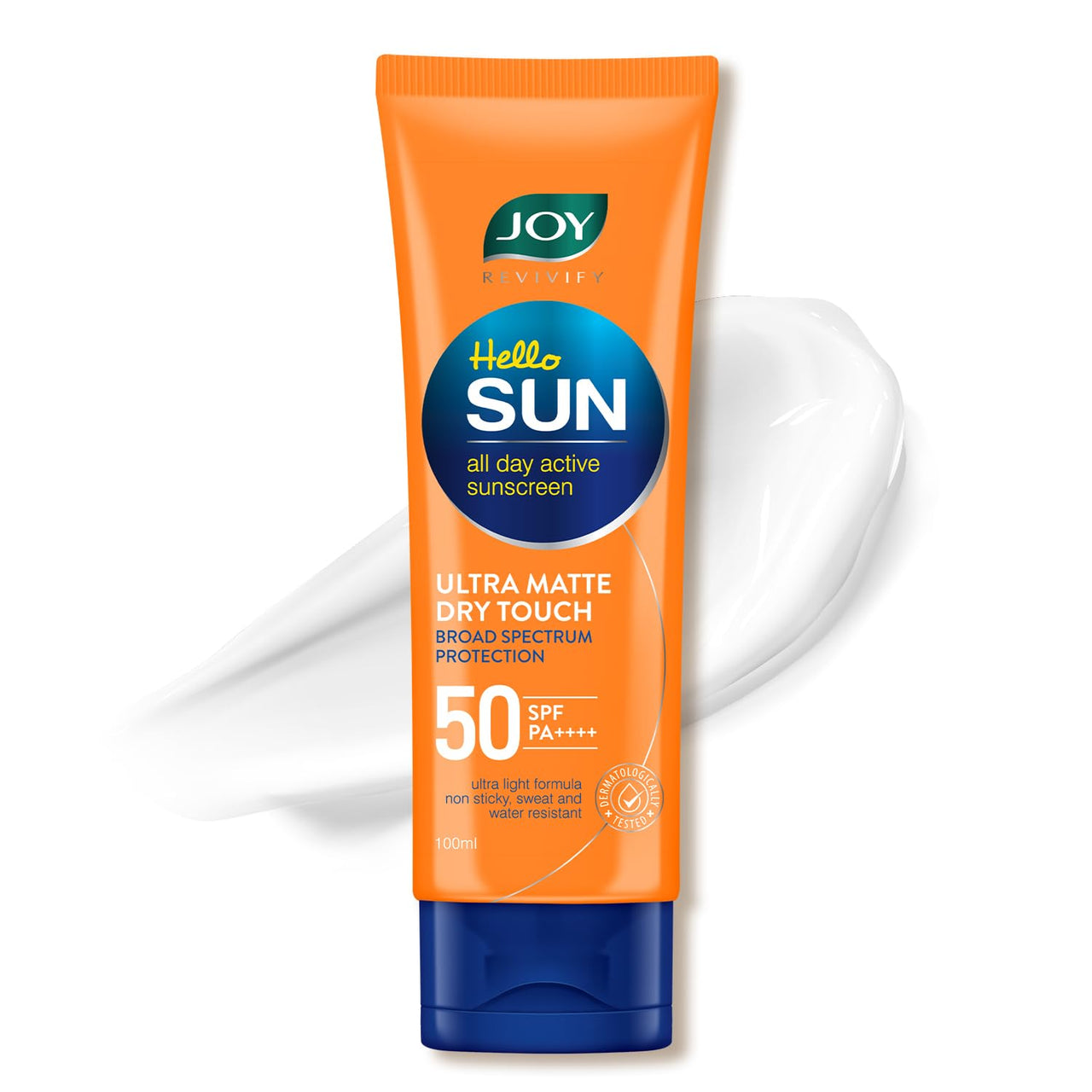 Joy Hello Sun Ultra Matte Sunscreen SPF 50 PA ++++ (100ml) | Protects & Controls Oil | Ultra Light, Water Resistant & No White Cast | SPF50 For Oily, Dry, Acne-prone Skin