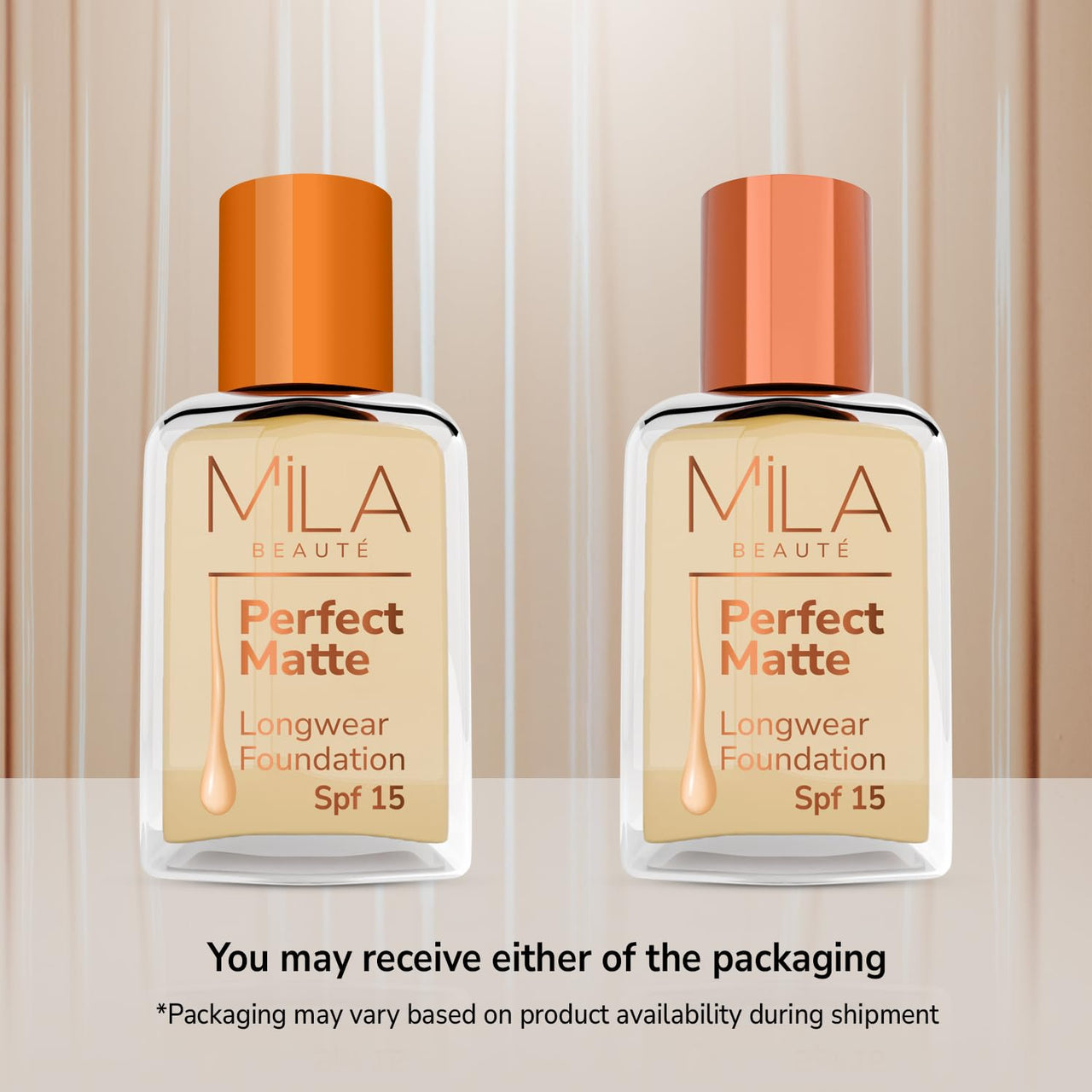 Mila Beauté Perfect Matte Long Wear Foundation | High Coverage, Light Weight & Water Resistant I Oil Free Formula With SPF 15 & Vitamin E | Smooth Matte Finish | Keeps Skin Hydrated | Shade - ( 3 Blush, 30ml)