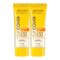 Jovees Herbal Sandalwood Natural Sun Cover SPF 30 | Protect From Sun Damage, UVA/UVB Rays & Blue Light | Lightweight and Oil Free Sunscreen For All Skin Type 50g(Pack of 2)