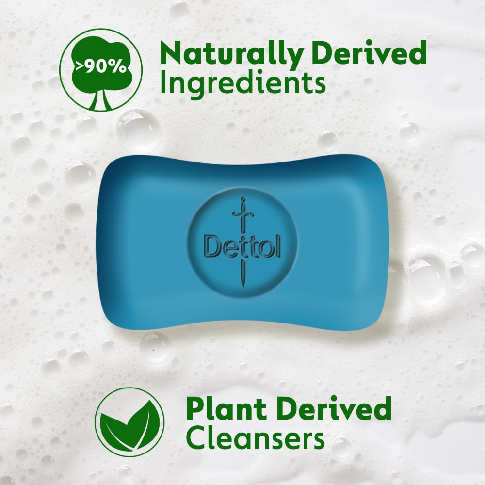 Dettol Icy Cool Bathing Soap Bar With 2x Menthol (600gm), 125gm + 20% Extra Free, Pack of 4