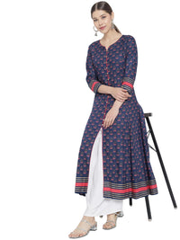 Yash Gallery Women's  Rayon Floral Printed Anarkali Kurta for Women