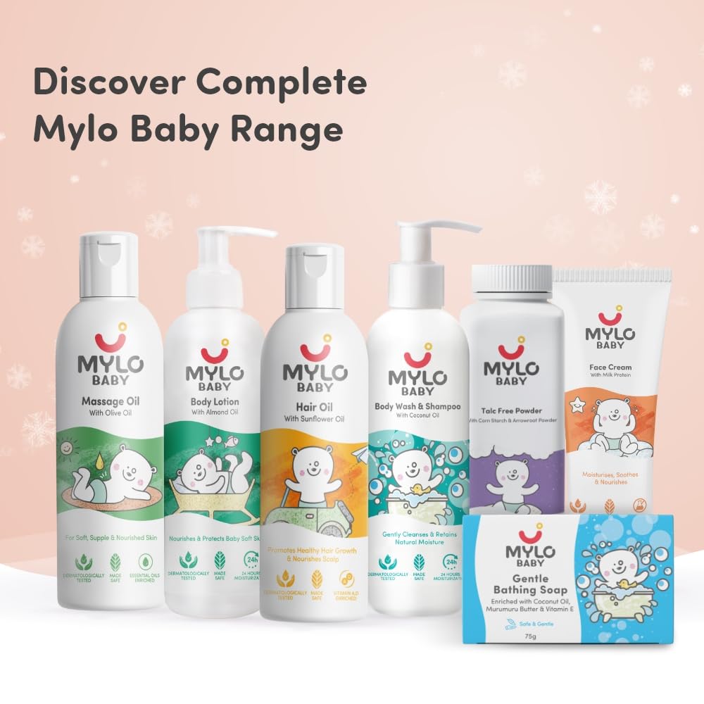 Mylo Baby Cream for Face 100 gm | Dermatologically Tested | Made Safe Certified | Nourishes and Brightens Skin | Soothes Skin Irritation | 24 Hours Moisturization