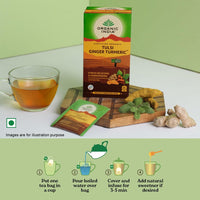 A TATA Product - Organic India Tulsi Ginger Turmeric - 25 Tea Bags, Boosts Immunity, Supports Healing & Recovery, Rich in Antioxidants, Made with Tulsi, Turmeric, Cinnamon, and Pepper