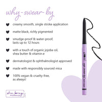 Plum Eye-Swear-By everyday wear kajal black waterproof | Creamy smooth formula | Smudge-proof | Twist up pencil | Creamy smooth glide | Long lasting eye makeup | With Vit E (Pack of 4)