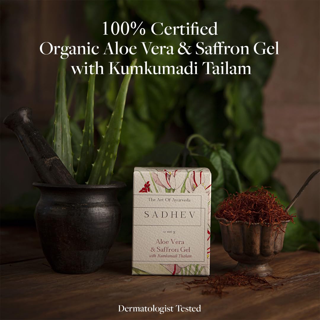 Sadhev Aloe Vera and Saffron Gel With Kumkumadi Tailam - 100gm