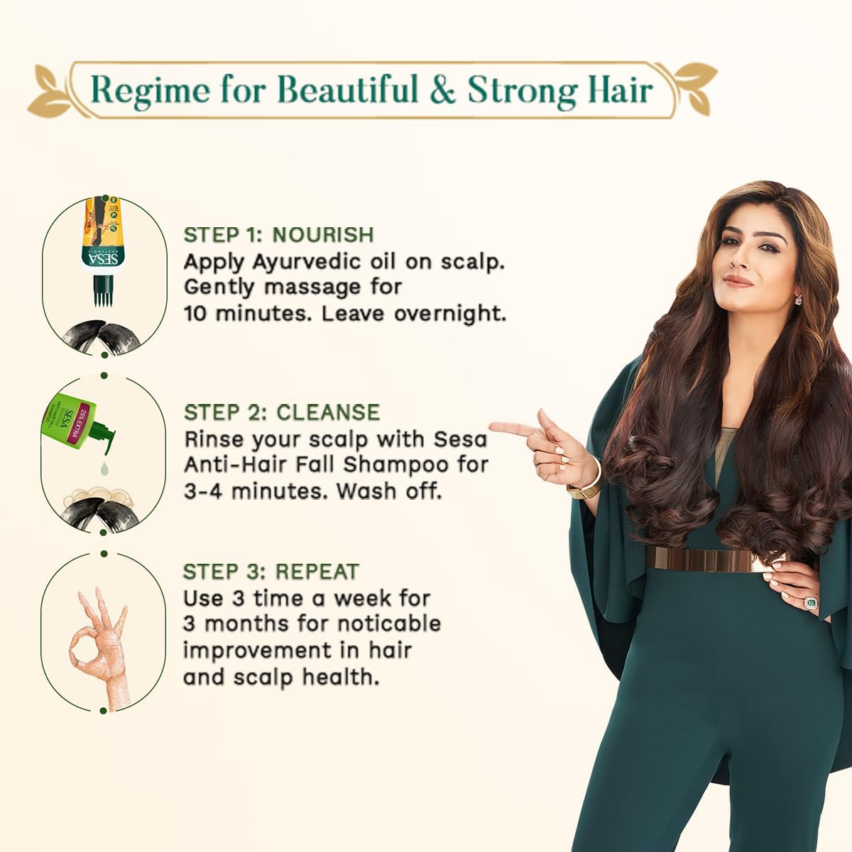 SESA Ayurvedic Hair Oil 200 ml with Free Hair Serum 20 ml With Bhringraj & 17 Rare Herbs With Coconut Oil and 4 Nourishing Oil For Hair Growth Help Control Hair Fall with Easy Oil Applicator For Women and Men