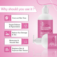 BAKE Alpha Arbutin Rice Water Body Lotion SPF 30 PA+++ for Pigmented & Tanned Skin | For Uneven Skin Tone, Tan Removal & Pigmentation | For Women & Men | 200ml