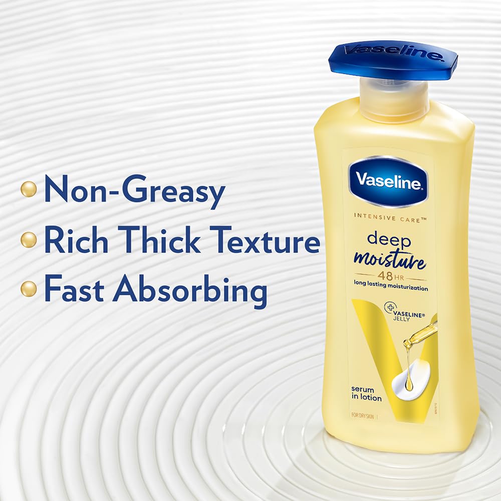 Vaseline Deep Moisture Body Lotion |For Dry Skin| Moisturised Glowing Skin| With Pro Ceramides 400ml
