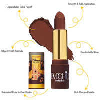 LoveChild Masaba - Barfee - Luxe Matte Lipstick Hydrating & Nourishing, Long lasting, Chocolate Brown Bullet Matte Lipstick, 4ML