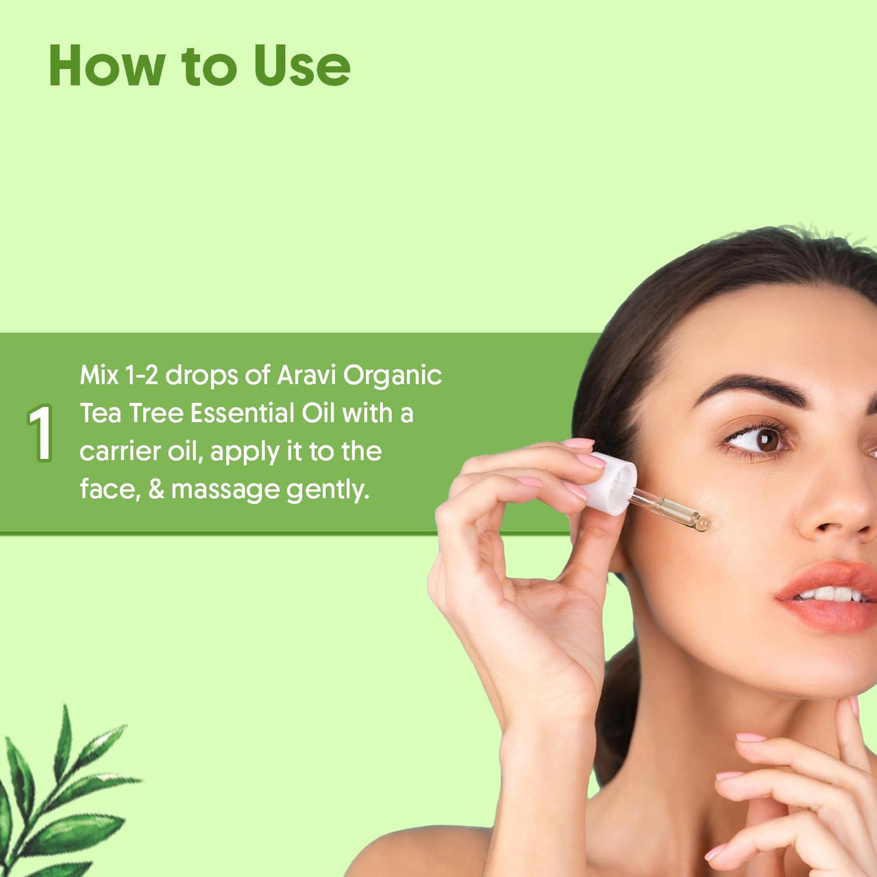 Aravi Organic Tea Tree Essential Oil For Skin, Hair, Face, Acne Care, Dandruff - 100% Pure, Natural and Undiluted - 15 ml