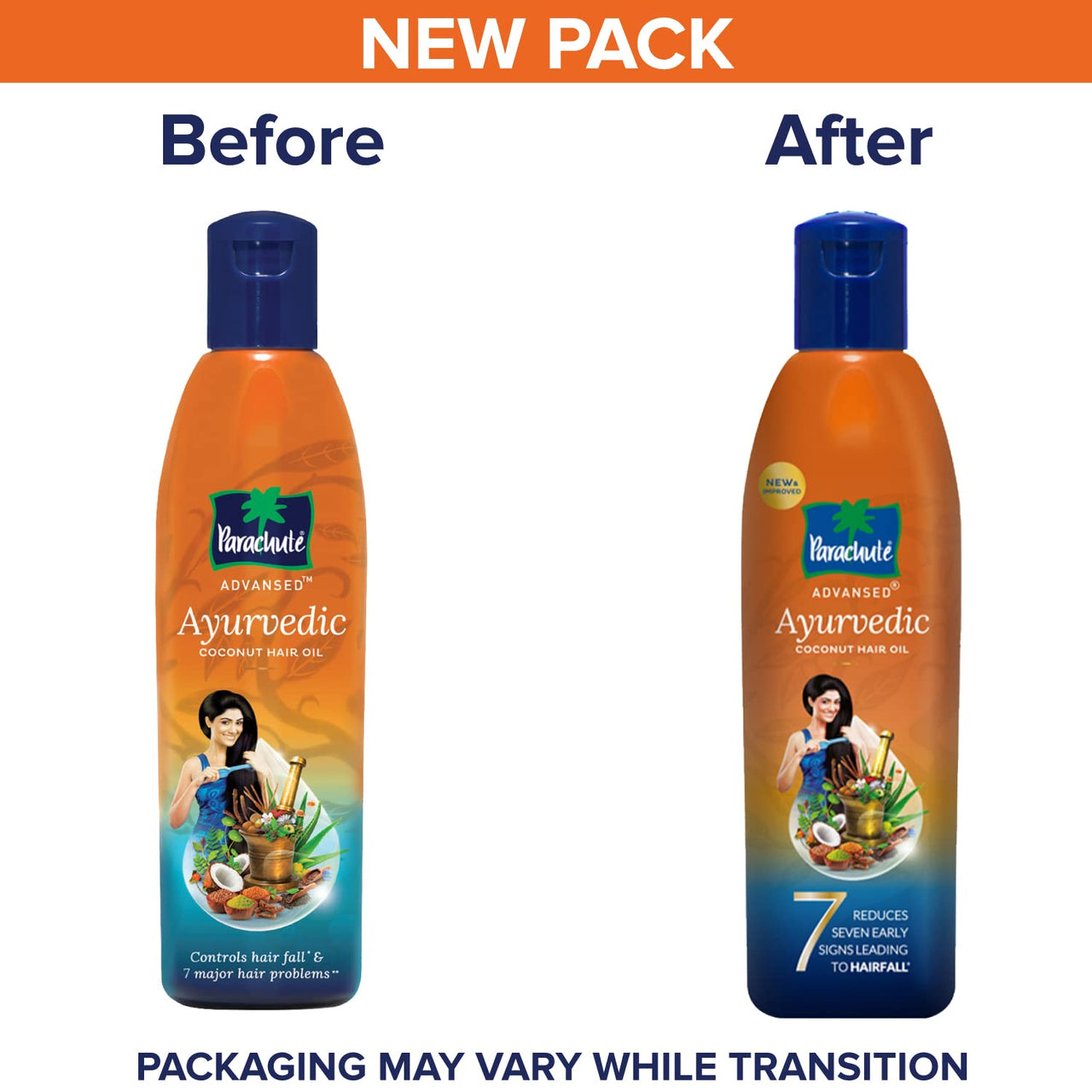 Parachute Advansed Aloe Vera Enriched Coconut Hair Oil & Parachute Advansed Ayurvedic Coconut Hair Oil with Neem