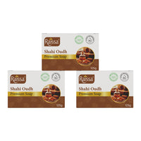 Raissa Shahi Oudh Premium Bath Soap, 125g (Pack of 3) | Luxury Bathing Experience | Infused with Rich Oudh Fragrance | Moisturizing & Gentle | Alcohol-Free Fragrance | No Harsh Chemicals