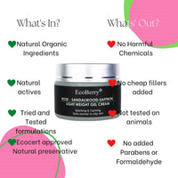 EcoBerry Rose Sandalwood Saffron Light Weight Gel Cream | Calming & Soothing Skin, Provides Hydration, Organic, Natural, Non Comedogenic, Paraben Free, Chemical Free, Cruelty Free, Mineral Oil Free, Preservative Free, Vegan