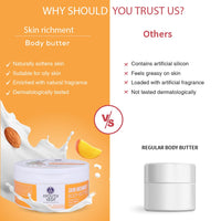 Ayouthveda Skin Richment Body Butter, Guard Skin from Damage with Its Nutrient-Rich Element, Mango, Cocoa, Moringa Butter (Pack of 5) (200gm each)