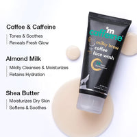 mCaffeine Milk & Coffee Face Wash for Dry Skin | Dry Skin Face Wash For Men & Women with Almond Milk & Shea Butter | Daily Use Face Cleanser | Natural & 100% Vegan (75 ml)