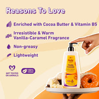 Plum BodyLovin' Vanilla Caramello Body Lotion | Cocoa Butter & Vitamin B5 for Deep Moisturization | Non-Greasy | Soft & Glowing Skin | for Dry to Very Dry Skin | Warm & Cozy Vanilla Fragrance - 400ml