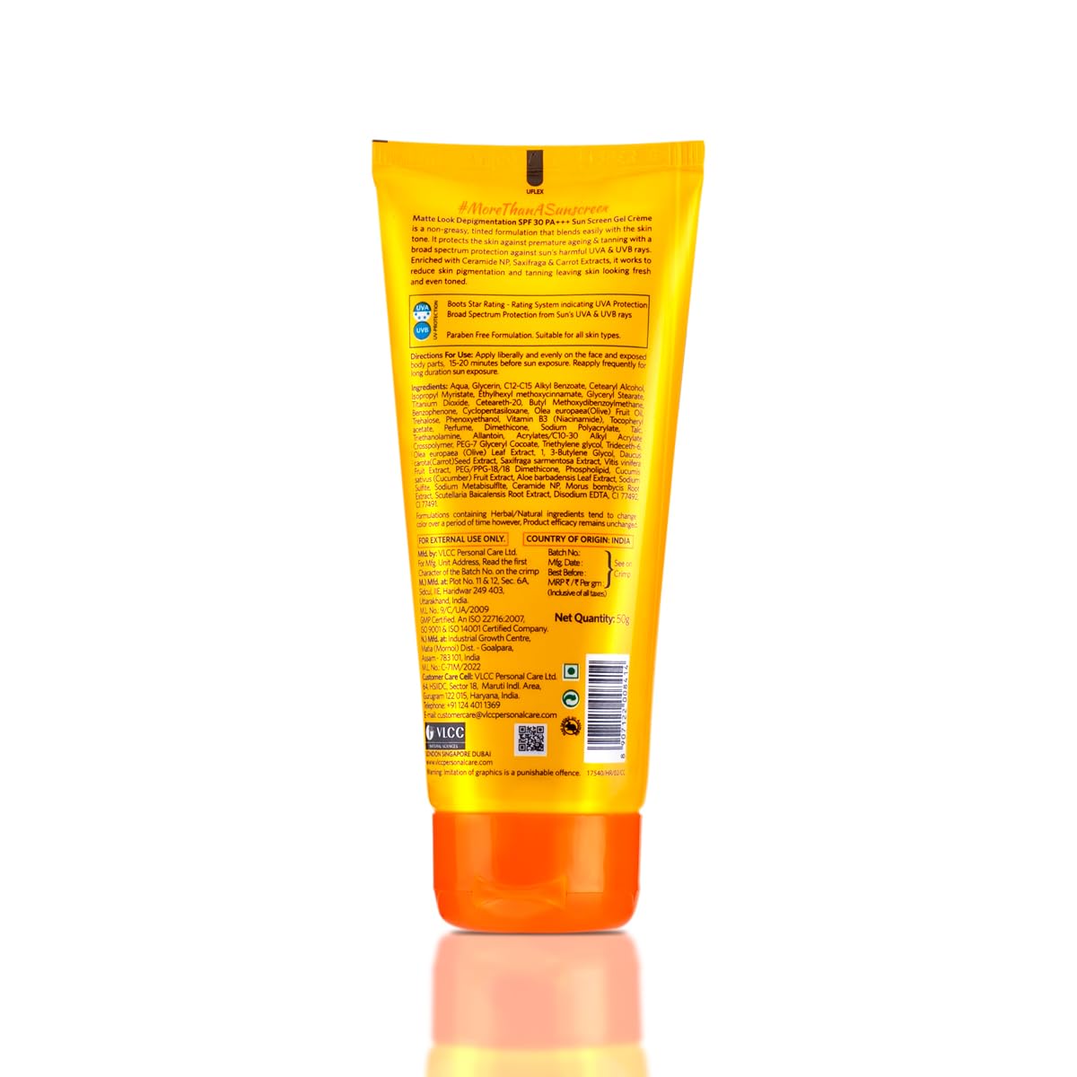 VLCC Matte Depigmentation Look Spf 30 - 50g Sun Screen Gel Cream | Matte & Oil Free Sunscreen | Non Greasy Sun Protection | Long Lasting Tinted Sunscreen | Helps Reduce Pigmentation and Dark Spots.
