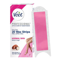 Veet Full Body Waxing Strips Kit for Normal Skin, 20 Strips