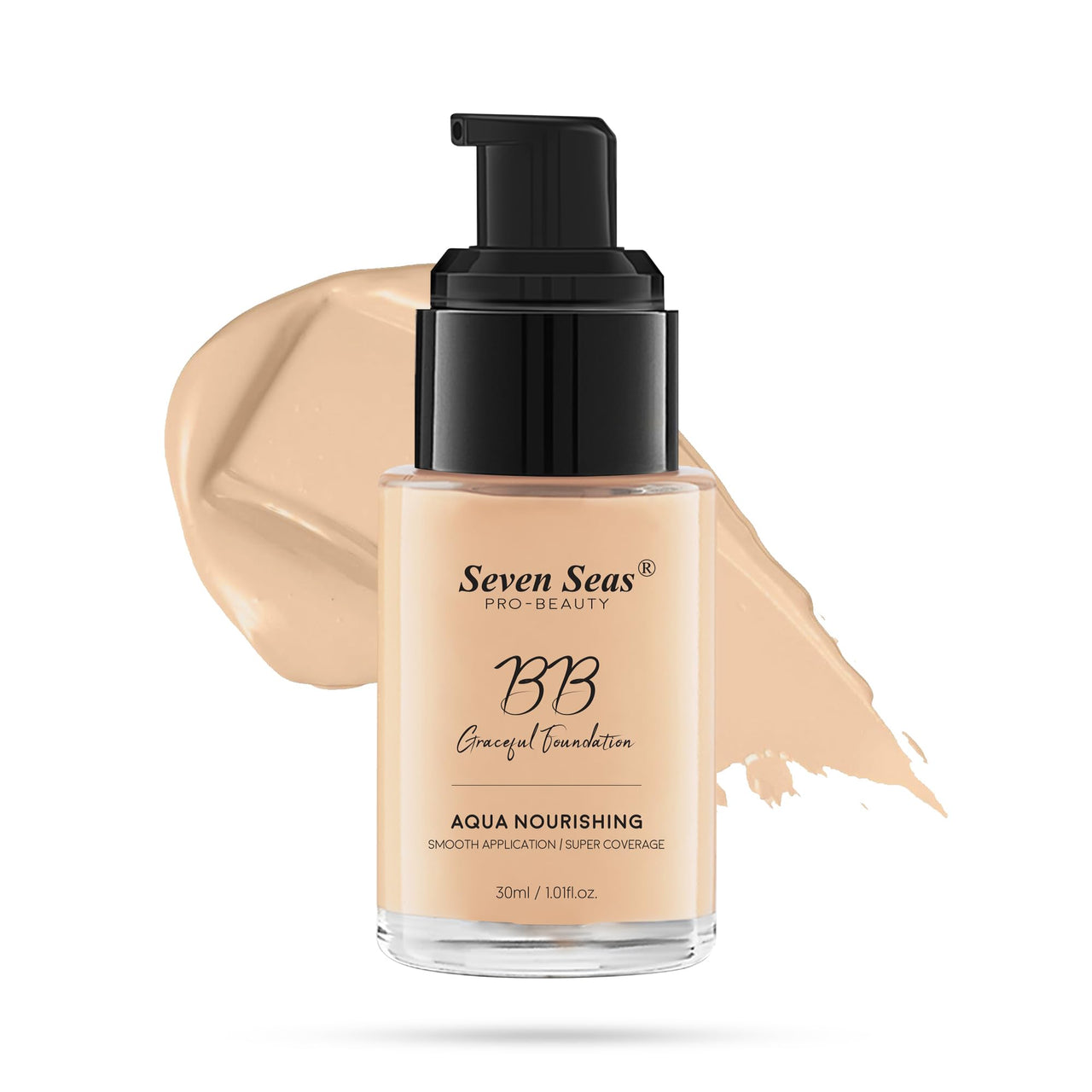 Seven Seas BB Gracefull Foundation | Aqua Nourishing for Face Makeup | Smooth Application | Full Coverage for Women (Nude-30ML)