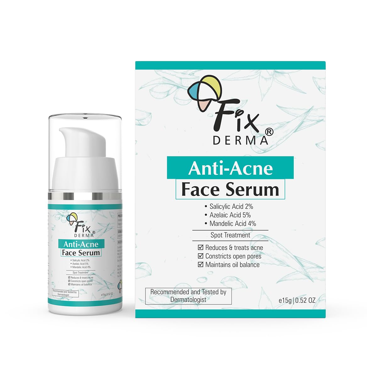 Fixderma 2% Salicylic Acid Serum for Anti Acne & Spot Treatment with 5% Azelaic Acid & 4% Mandelic Acid | Anti Acne Face Serum | Face Serum for Men & Women | Face Serum for Oily Skin - 15g…