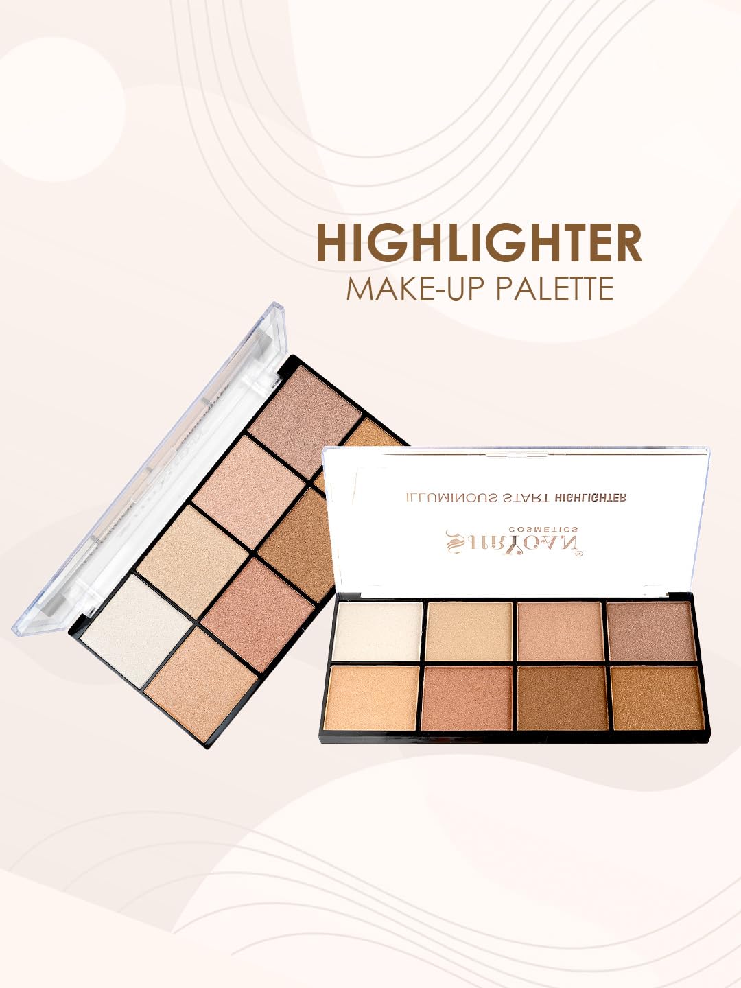 Shryoan Long Lasting Velvete Matte Lipstick with Highlighter Palette Makeup Combo For Girls & Women