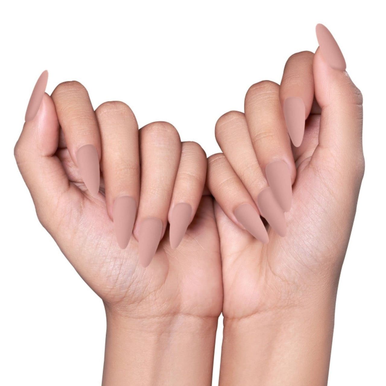 RENEE See Me Shine Lip Gloss - Oh Boy Brown 2.5ml - Glossy, Non Sticky & Non Drying Formula & RENEE Long Stick On Nails L MTN 01| 24 Reusable Artificial Fake Nail Set| Lightweight & Long Lasting