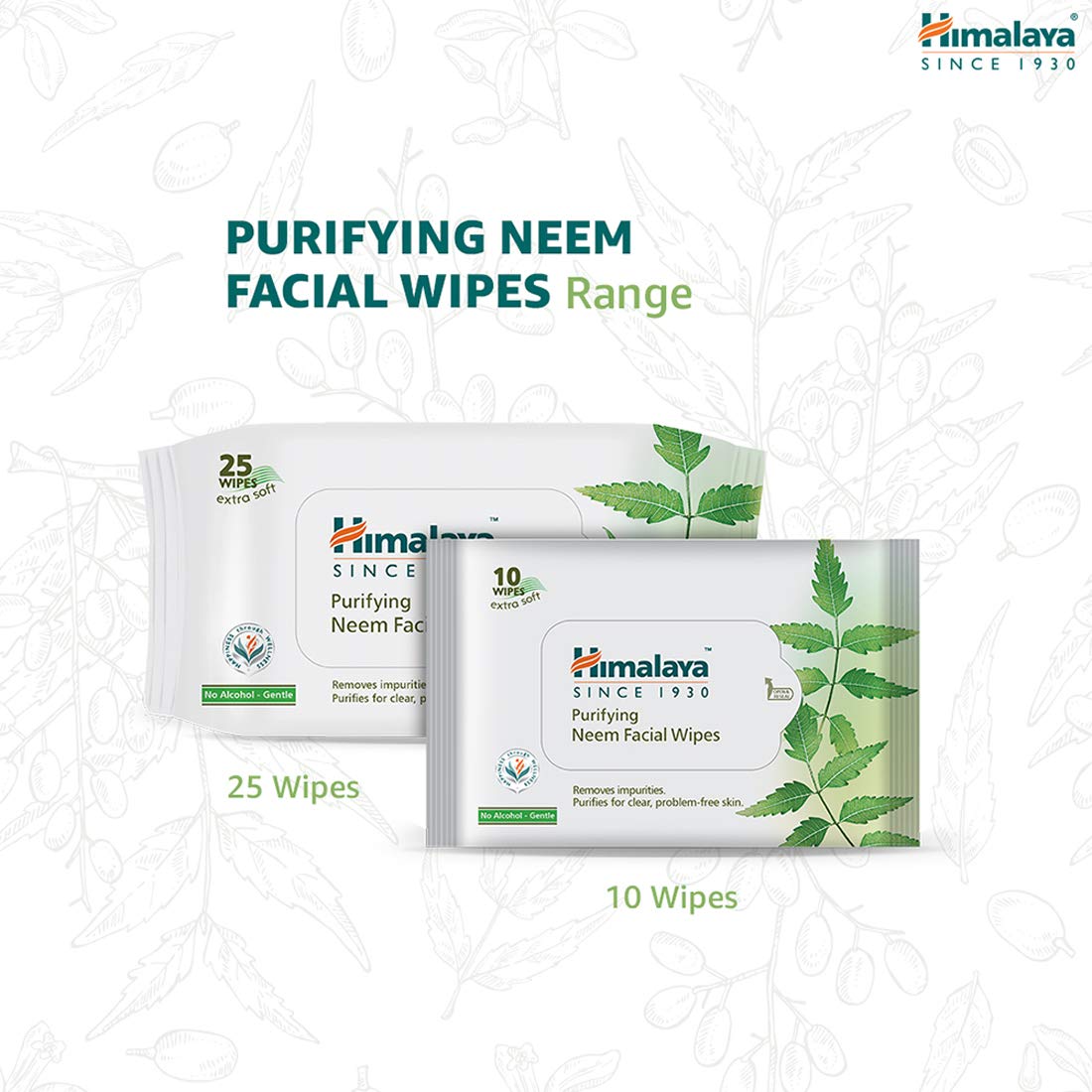 Himalaya Purifying Neem Facial Wipes, 25 Count