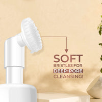 Just Herbs Anti Acne Foaming Face Wash Men Women With Tea Tree and Mint for Oil Control, Glowing Skin Brush - 100ml