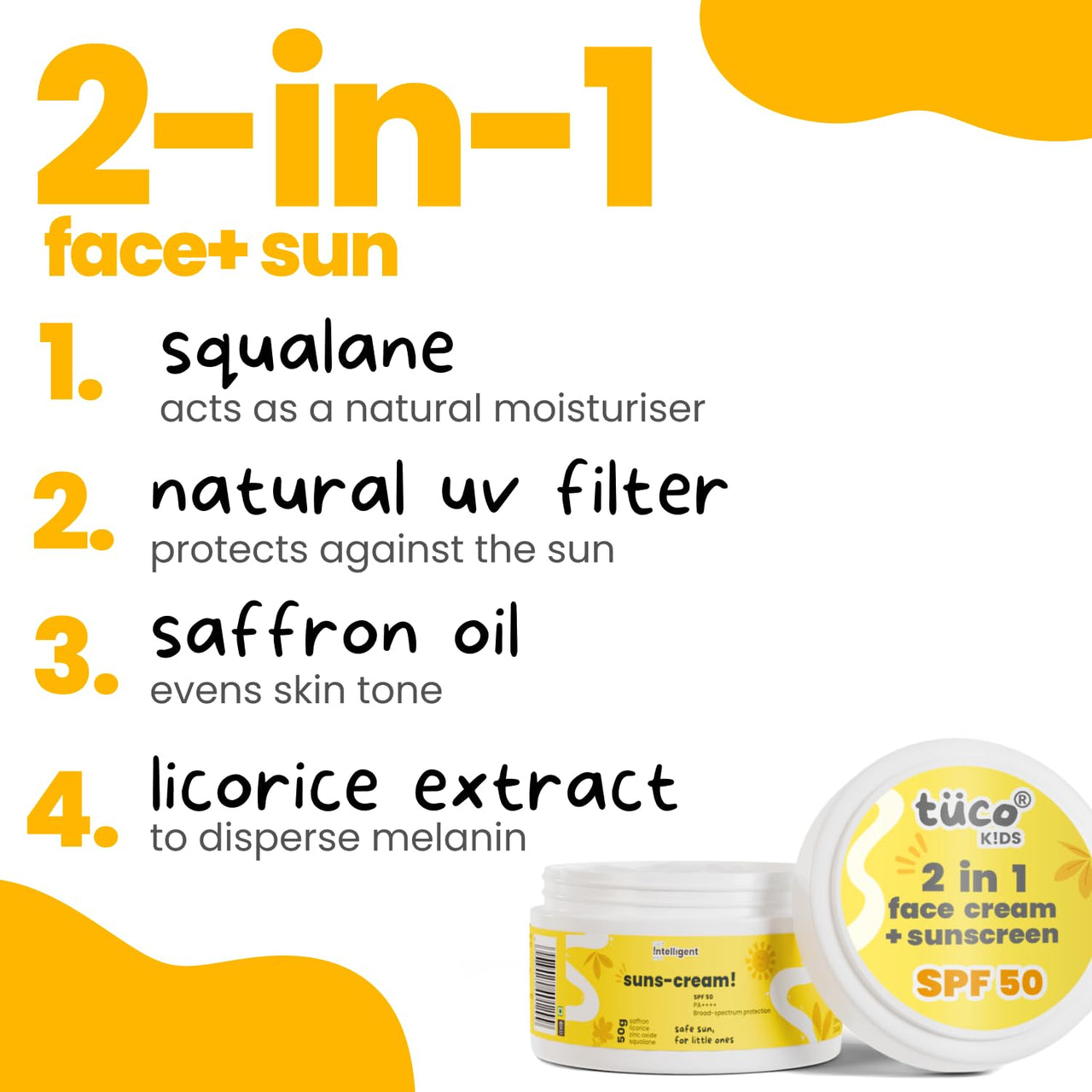 Tuco® Kids Dull Skin Soap (60 gm x 2) & Sunscreen (50 gm) | Face Glow Kit | Safe For Kids | Ages 2-5, 5-10, 10-15 | Paraben & Sulfate Free | 170 gm- Pack of 3