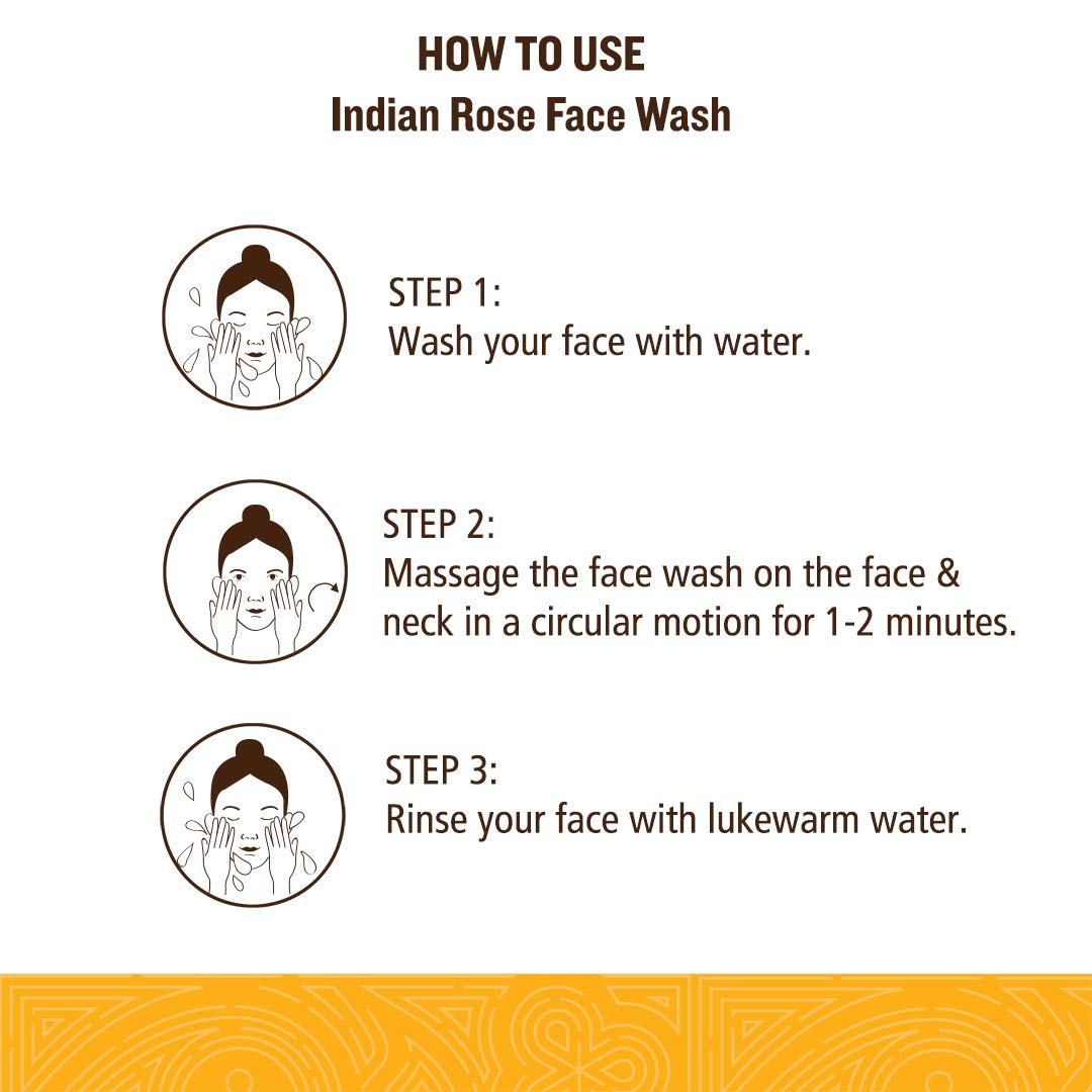 SoulTree Ayurvedic Indian Rose Face Wash With Turmeric & Honey For Dry to Normal Skin - Heals and Prevents Blemishes, Deeply Hydrates, and Nourishes Naturally-120ml