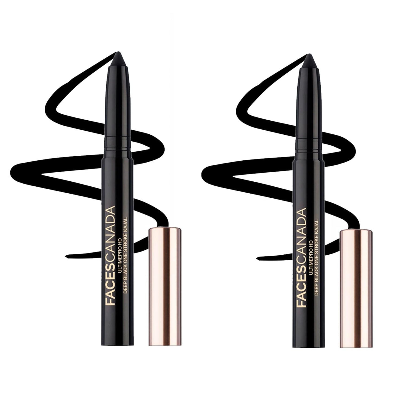FACESCANADA Ultimepro HD Matte Finish Deep Black One Stroke Kajal stick 1.4G (Pack Of 2)