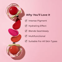 LoveChild Masaba Quench Tint, 3-in-1 Lip, Cheek & Eye Tint, Steamy Kiss (Pink) Hydrating, Multipurpose Makeup, Lightweight, Blendable Color with Niacinamide & Hyaluronic Acid, 12 g