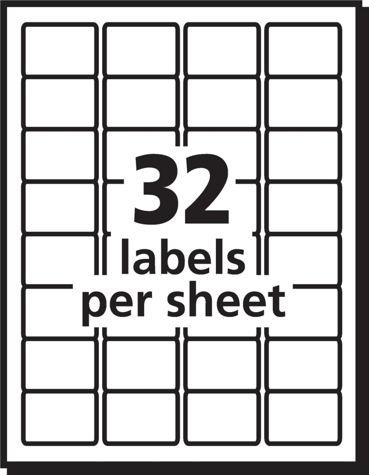 Avery Durable White Cover up ID Labels for Laser Printers, 1.25" x 1.75", Pack of 1600 (6576) 1-1/4" x 1-3/4" Label