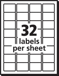 Avery Durable White Cover up ID Labels for Laser Printers, 1.25