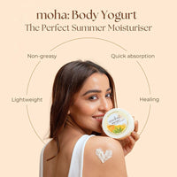 moha: Body Yogurt with Vitamin E, Hemp Seed oil, Moringa & Hyaluronic Acid provides instant Hydration I Lightweight & fast-absorbing formula – 250gm