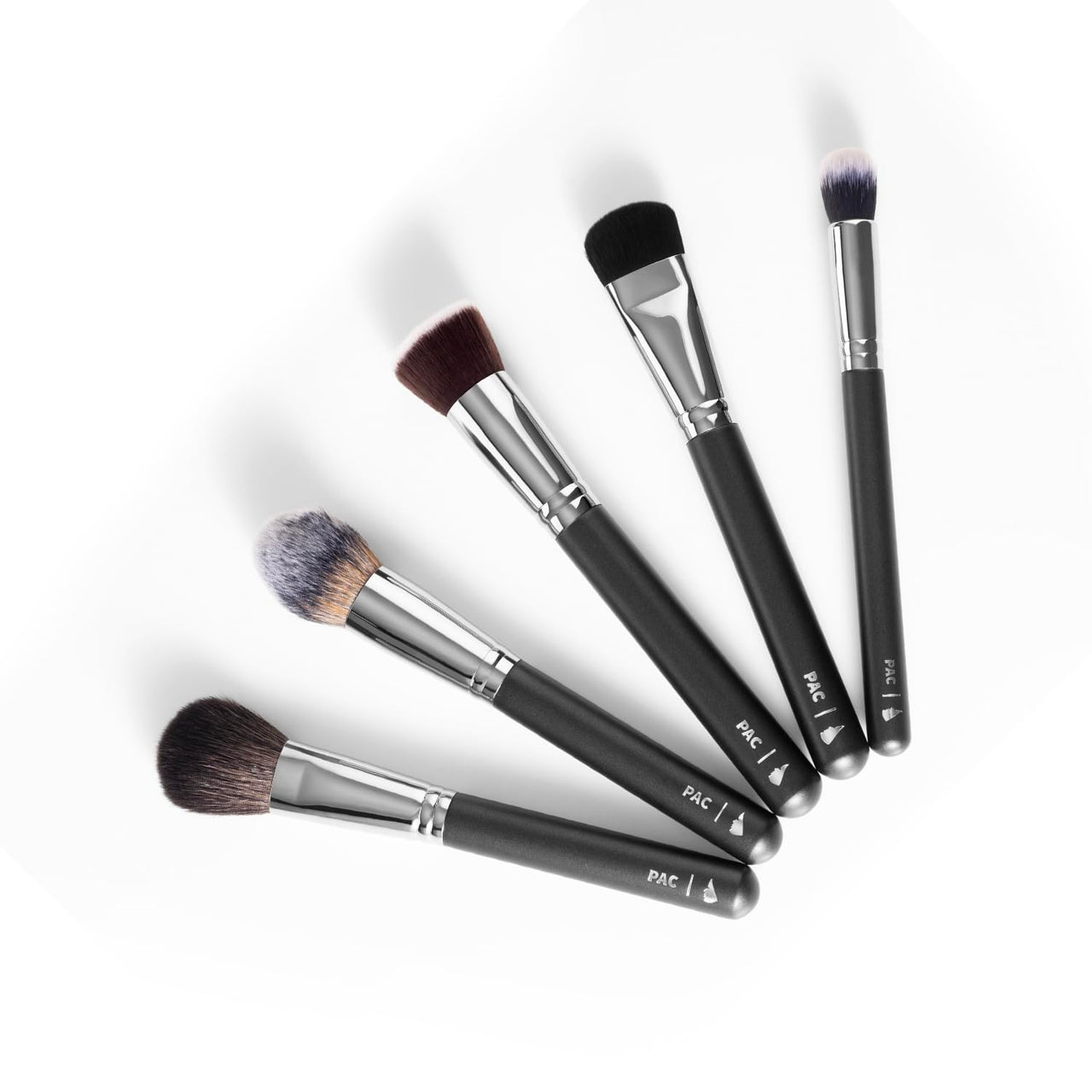 PAC Cosmetics Face Series (5 Brushes) Best Face Makeup Brushes For Foundation, Concealer, Blush, Bronzer, and Setting Powder Application and Blending