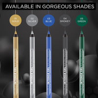 Seven Seas Double Intense Non Transfer Gel Kajal 24hr Stay Water Proof, Smudge Proof Longlasting Formula (Black, Silver_Combo2) (1.5g each)