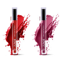 Juice matte Color Luxe Lipstick - Smudge-Free with Bio Retinol, Moisturizing Lock Technology, SPF 15, Waterproof, Long-Lasting Pack of 2 (BOLD RED - M06 & PINK PLUM - M08)
