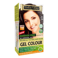 INDUS VALLEY Damage Free Natural Gel Hair Colour for Women | Ammonia & PPD Free Organic Hair Colour with 100% Grey Coverage, Long Lasting Conditioning Hair Color | Dark Brown 3.00 - Pack of 4