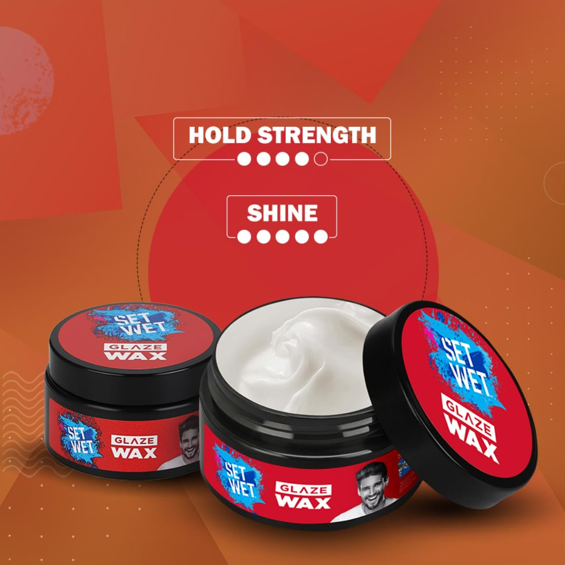 Set Wet Hair Wax For Men - Glaze Wax, 60g | Healthy Shine, Strong Hold, Restylable Anytime, Easy Wash off | No Paraben, No Sulphate, No Alcohol