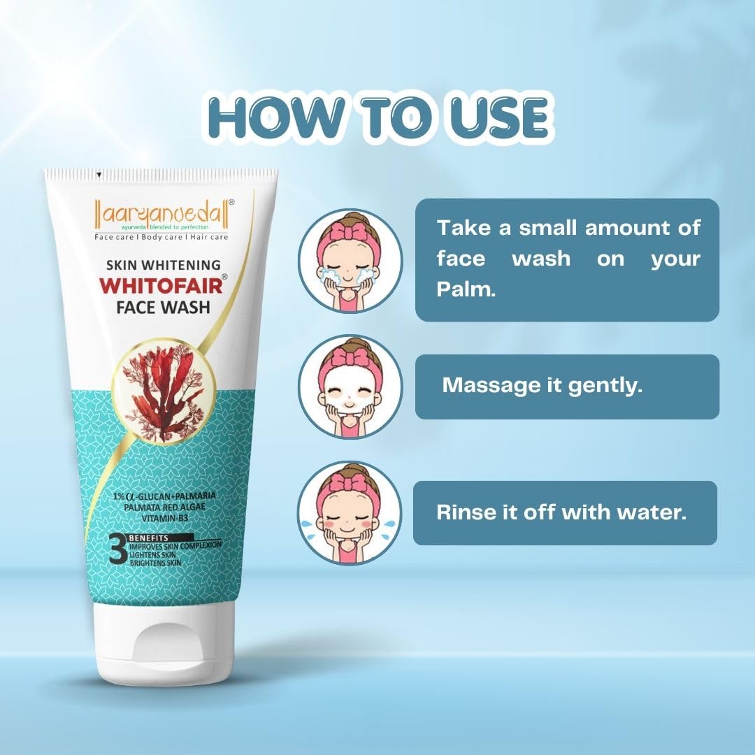 Aryanveda Blemishend Face Wash 60ml And Whitofair Unisex Face wash That Brightens Up Skin | UV Absorption | Regulates Melanin, 60ml