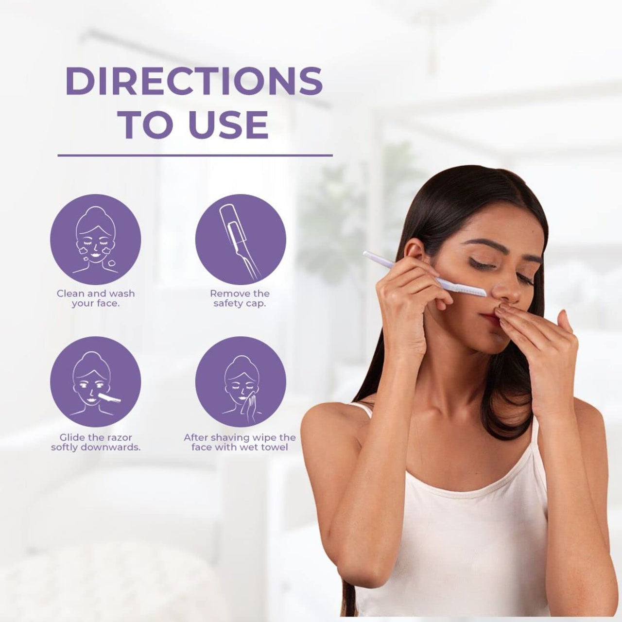 Sanfe Glide Reusable Face & Eyebrow Razor For Women & Hair Removal Cream, For Sensitive Skin, With Lavender Extracts, Vitamin E, Aloe Vera, Shea Butter With Spatula (Dermatologically Tested)