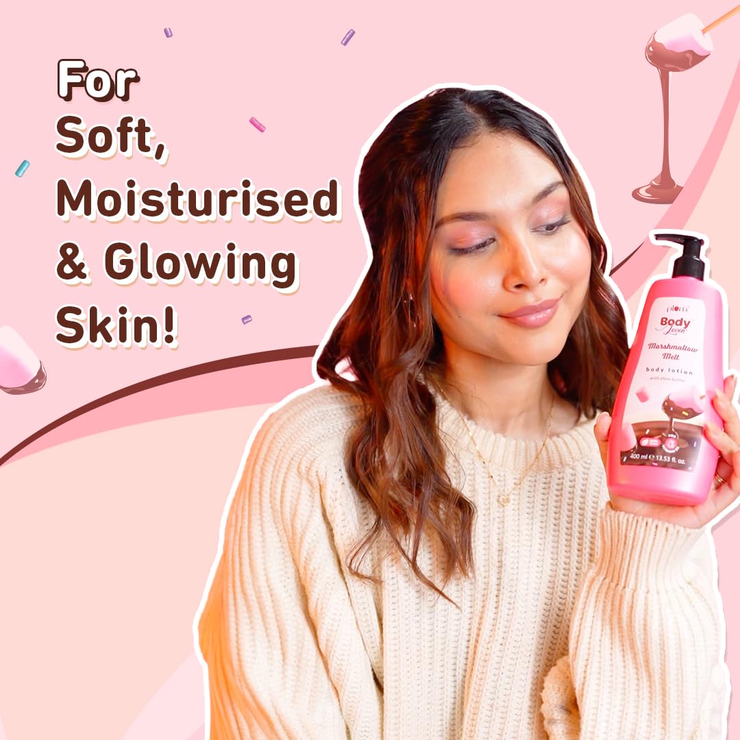 Plum BodyLovin' Marshmallow Melt Body Lotion, Shea Butter & Vitamin B5 For Deep Moisturization, Non-Greasy, Soft & Glowing Skin, For Dry to Very Dry Skin, Cozy Cocoa Marshmallow Fragrance (400 ml)