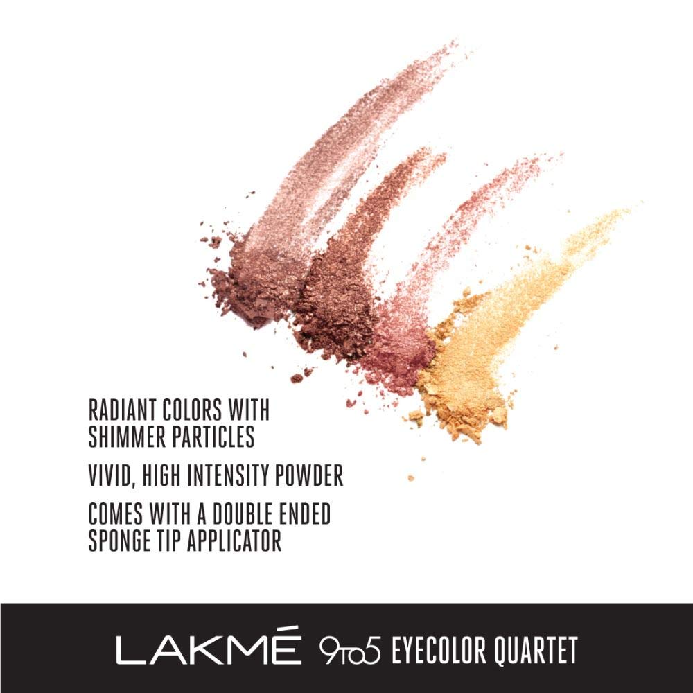 Lakmé Absolute Blur Perfect Makeup Primer, 30g And Lakmé 9 to 5 Eye Color Quartet Eye Shadow, Desert Rose, 7g