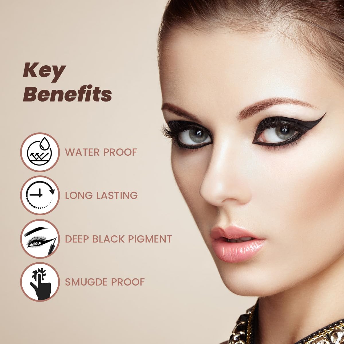 Shryoan Cool As Ice Eyeliner| Long Lasting With Easy Application, Waterproof & Smudge Proof With Matte Finish For Bold Eye Look (6ml) (Black)